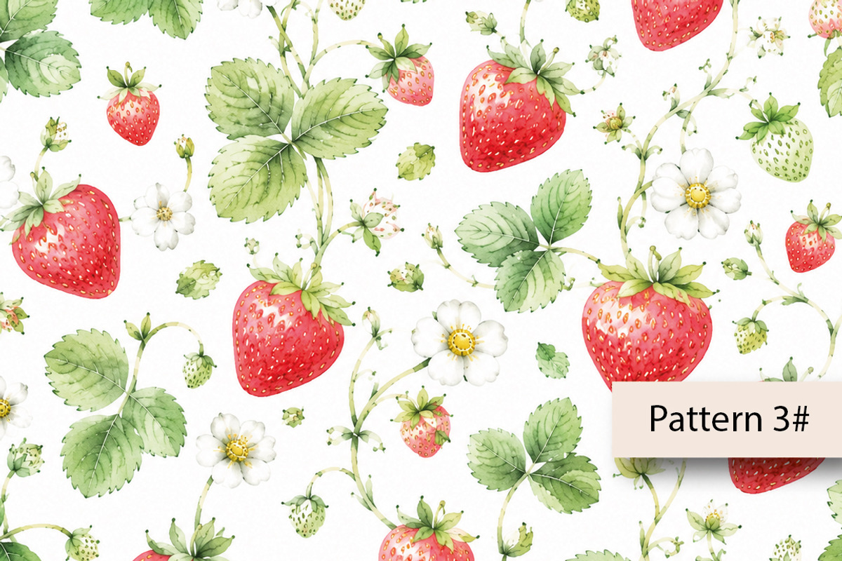 Strawberry Seamless Pattern, a Pattern Graphic by Villa 11 Estudio (Photo 4 of 13)