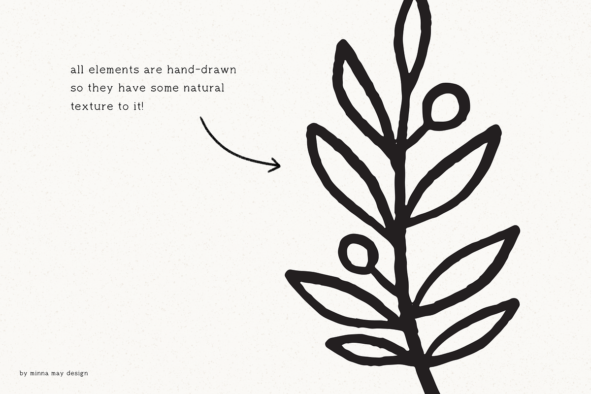 100 Hand Drawn Botanical Graphics, a Texture Illustration by Minna May Design (Photo 2 of 10)