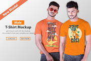 Male t-shirt Mockup-V-2-001, a Shirt Mockup by designvillage (Thumbnail 1 of 6)