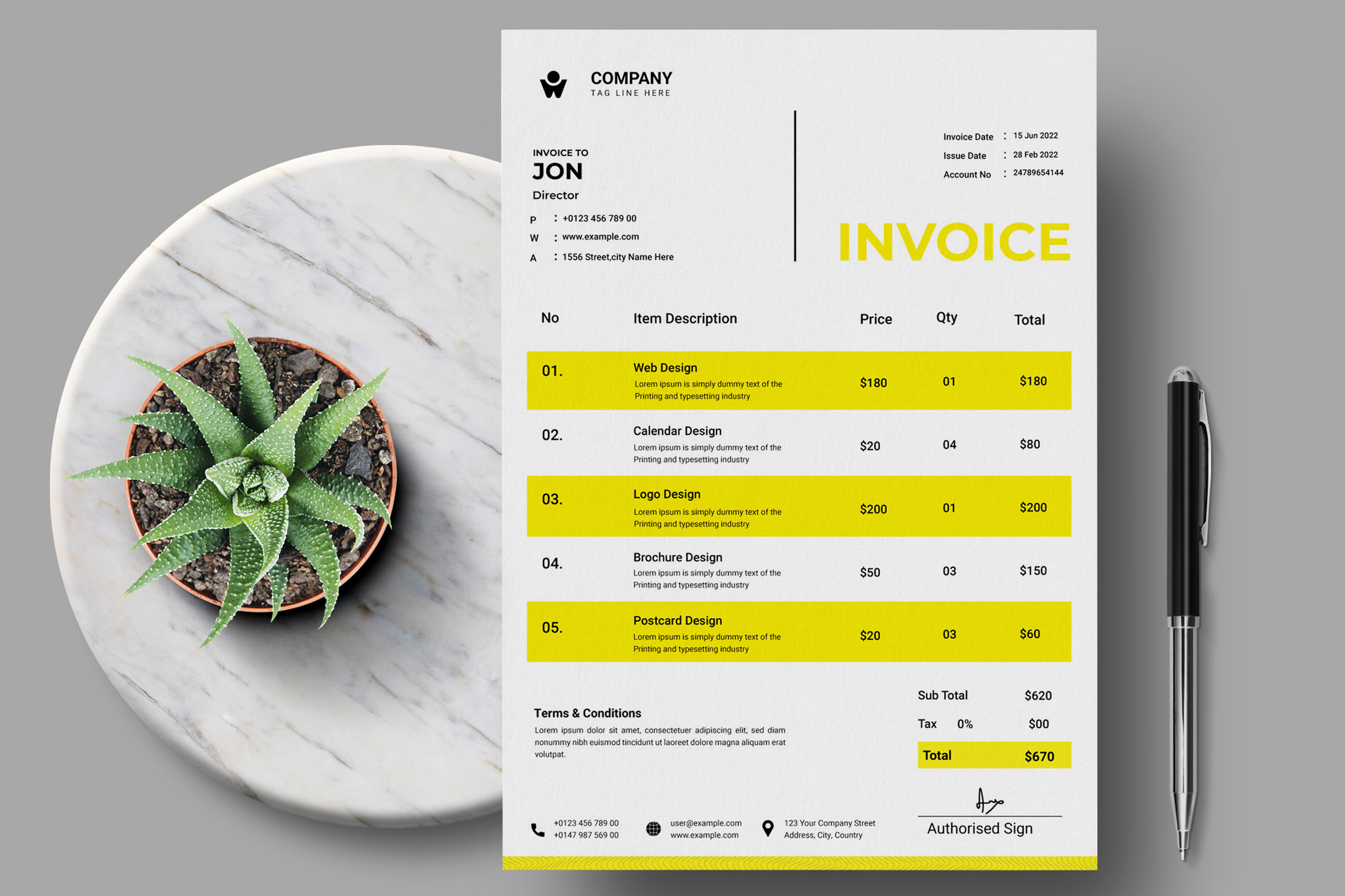 Minimal Invoice Layout, a Business Card Template by MightyDesign