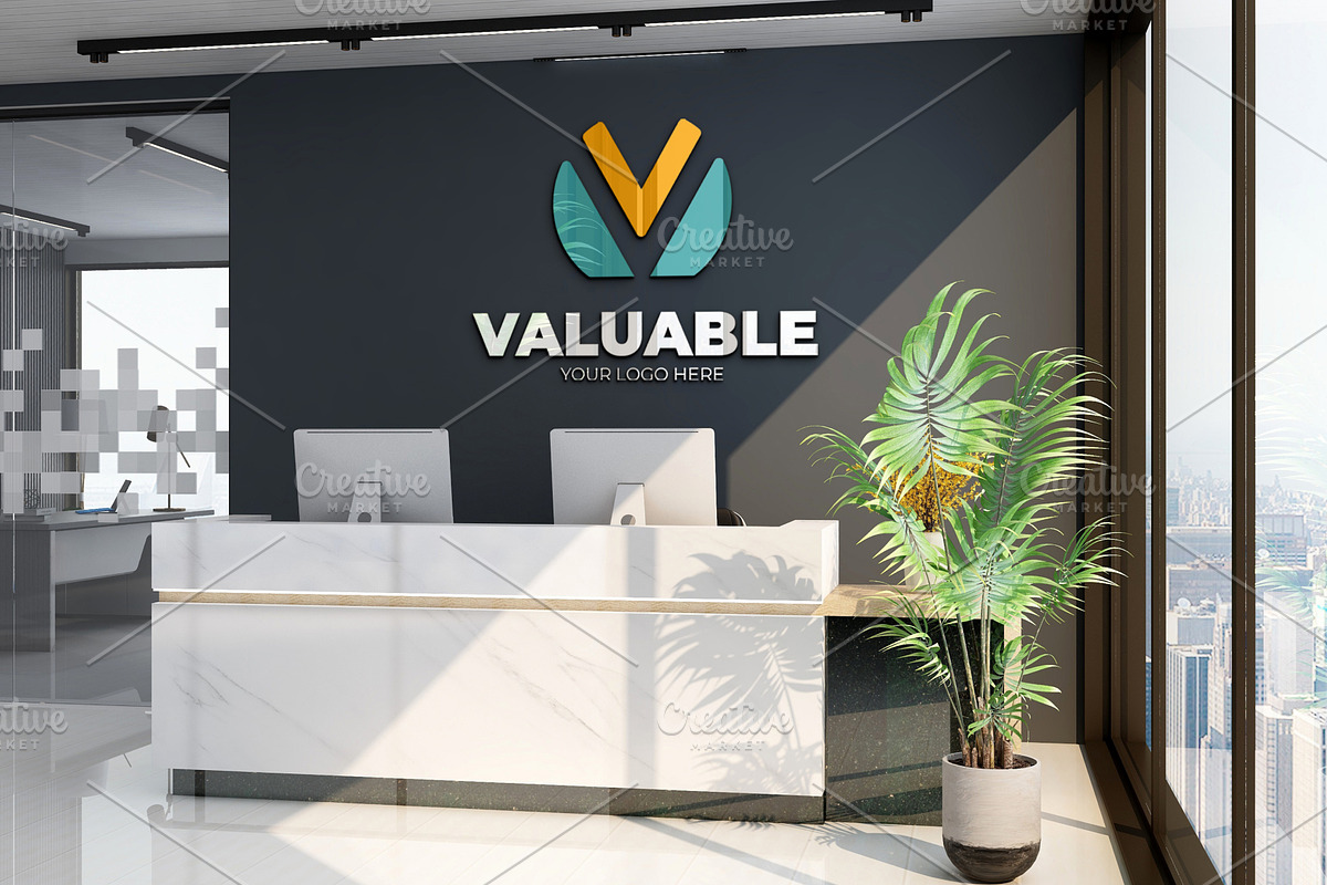 PSD Reception Room Logo Mockup, a Product Mockup by Ayy (Photo 6 of 11)