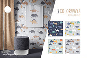 Geometric Dinosaurs - Pattern Prints, a Pattern Graphic by Brzozowska (Thumbnail 2 of 8)