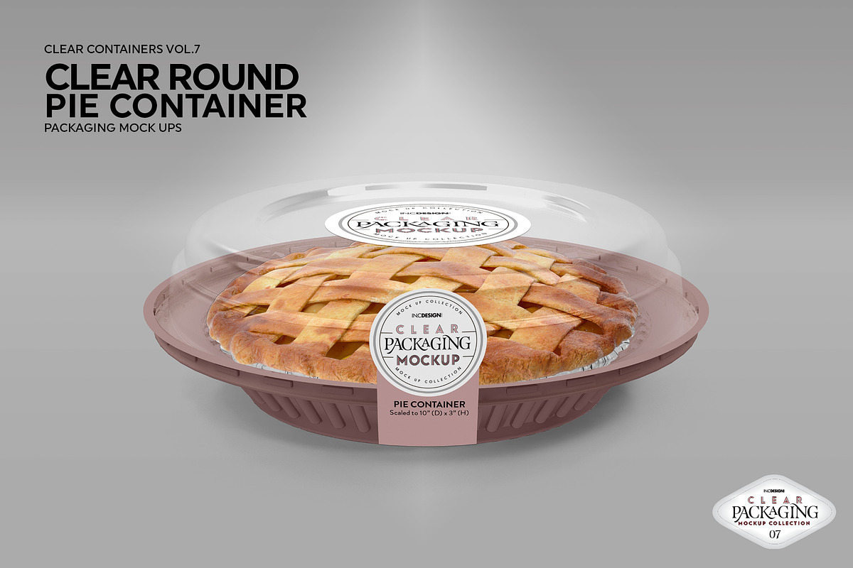 Clear Pie Container Packaging Mockup, a Product Mockup by INCDesign (Photo 6 of 8)