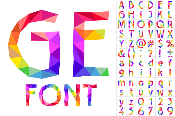 Colorful font of patches preview 3