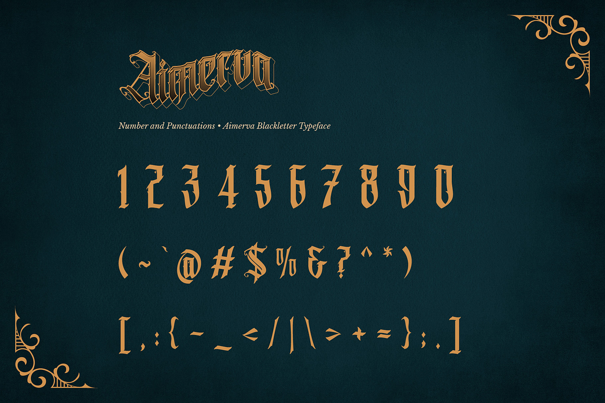Aimerva, a Blackletter Font by ilhamtaro (Photo 8 of 12)