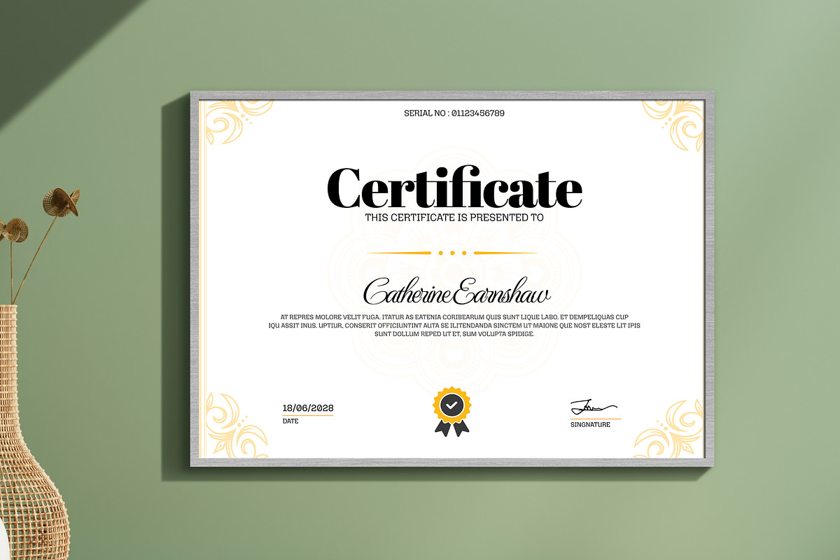 Certificate Template, a Stationery Template by Creatiya Type (Photo 2 of 4)