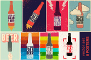 Beer grunge vector poster set., a Food Illustration by PoPaShop (Thumbnail 1 of 9)