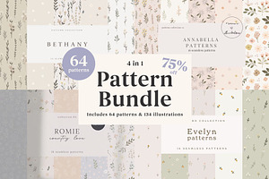4 in 1 Pattern Bundle - 64 Patterns, a Pattern Graphic by Emilie Cliche