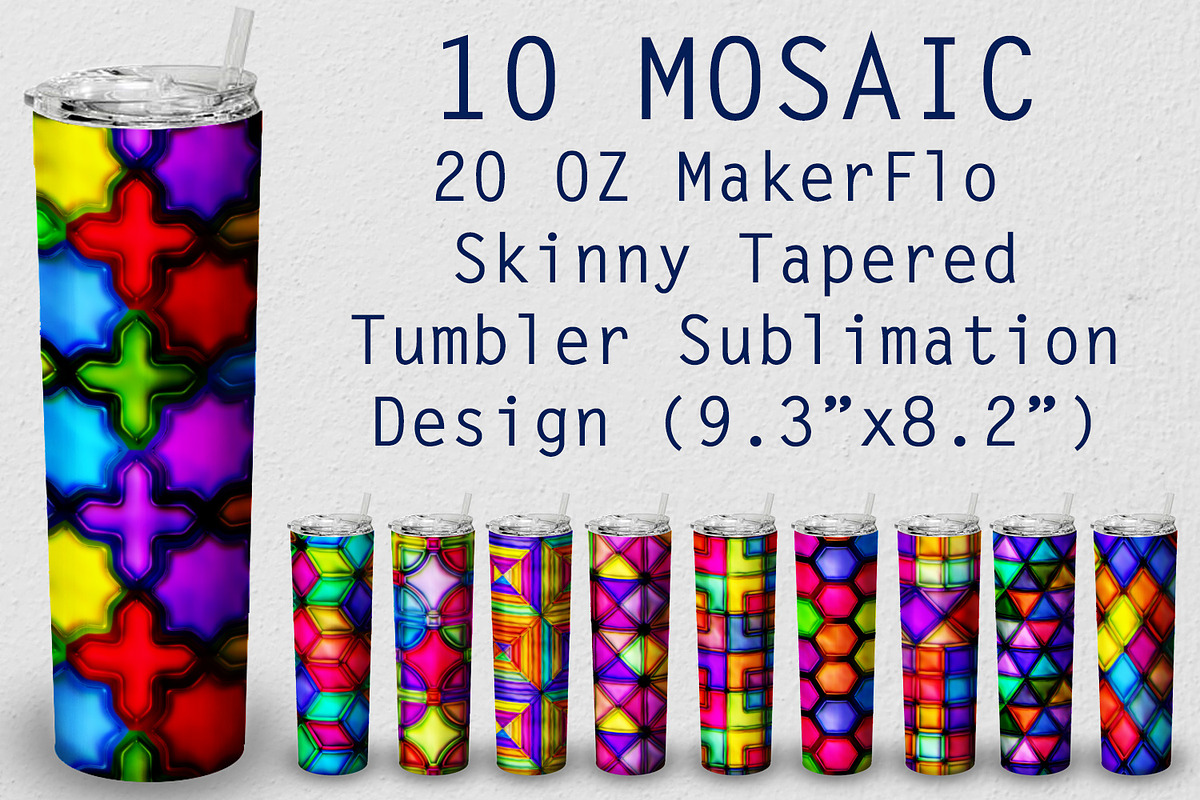 10 Tumbler Tapered Mosaic Wrap, a Print Template by Kseniya-Omega (Photo 1 of 4)