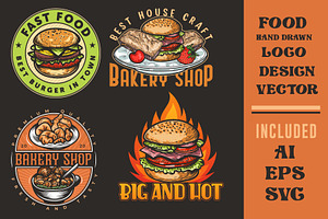 Bakery House, fast food logo set, a Branding & Logo Template by Billah Hub