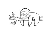 Cute Sloth Line Art Bundle, an Illustration by musafir_fashion (Thumbnail 24 of 51)
