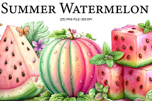 Summer Watermelon PNG, an Illustration by Designworld