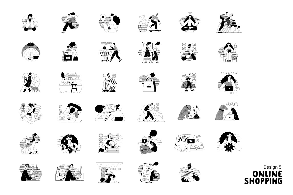 Online Shopping vector illustrations, a Templates & Theme by Grivina's shop (Photo 17 of 26)