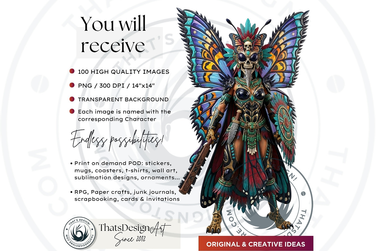 Aztec Deities Cliparts, a Person Illustration by ThatsDesignArt (Photo 2 of 15)