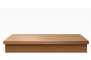 Realistic wooden table. Wood base, an Object Illustration by Stock-Smart-Start