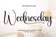 Wednesday | Script Font, a Handwritten Font by Scratchones (Thumbnail 1 of 9)