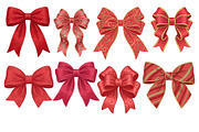 Red Textured Bows Mega Bundle, a Decorative Illustration by Stellalunarts (Thumbnail 4 of 23)