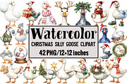 Christmas Silly Goose Clipart, an Illustration by Design Market (Thumbnail 1 of 3)