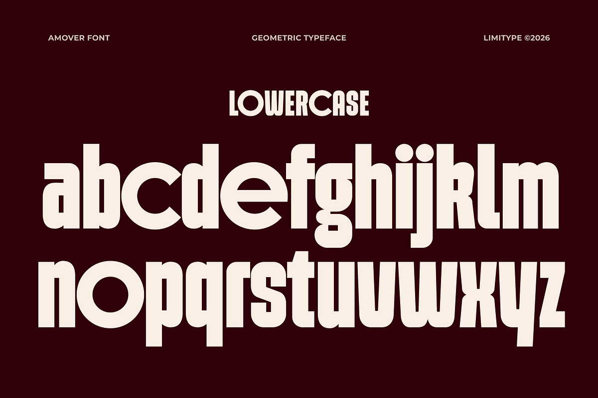 Amover - Bold Geometric Font, a Sans Serif Font by limitype (Photo 8 of 12)