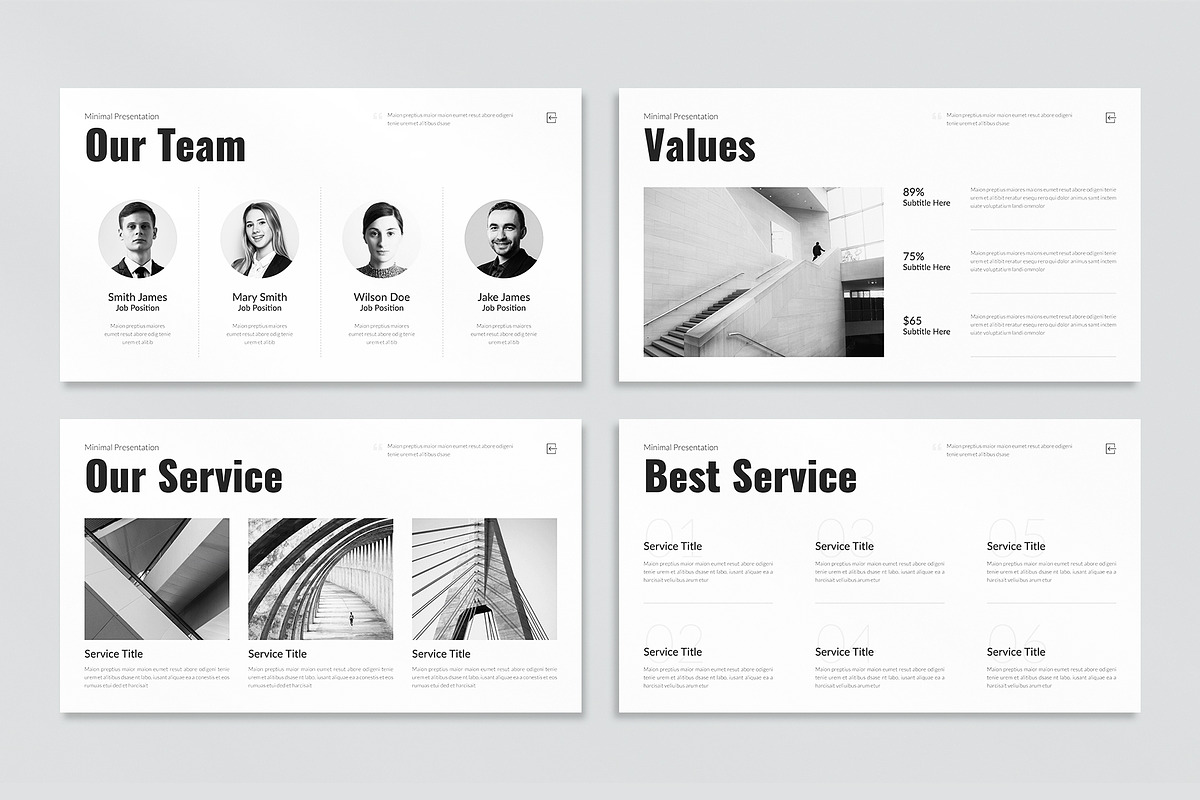 Minimal Presentation template, a Presentation Template by Blackcloud_Creations (Photo 4 of 6)