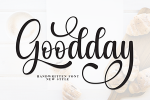 Goodday | Script Font, a Handwritten Font by Scratchones