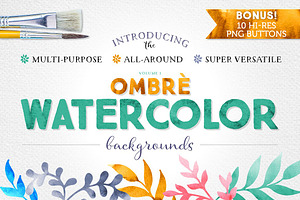 Ombre Watercolor Backgrounds Vol.1