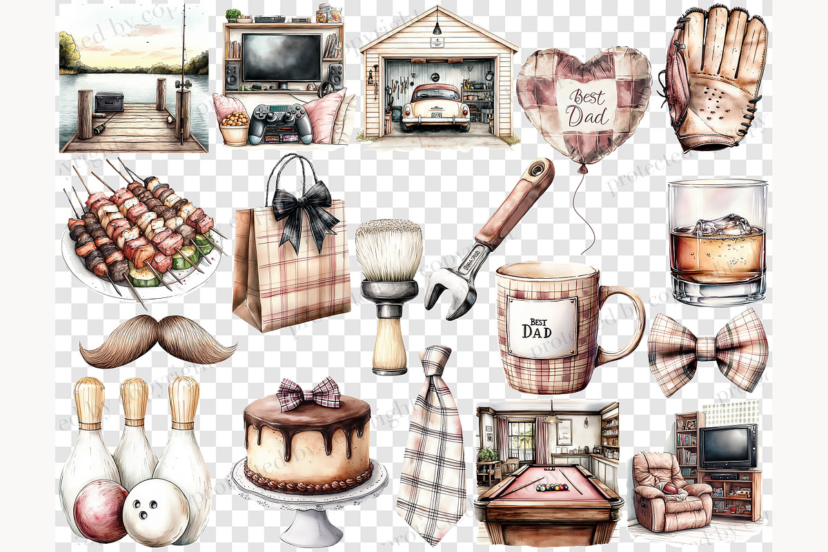 Fathers Day Clipart PNG, a Person Illustration by GlamArtZhanna (Photo 7 of 8)