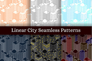 Seamless Patterns. Isometric City.