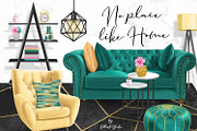 Home Clip Art, furniture design, a Decorative Illustration by Collart Studio (Thumbnail 1 of 9)