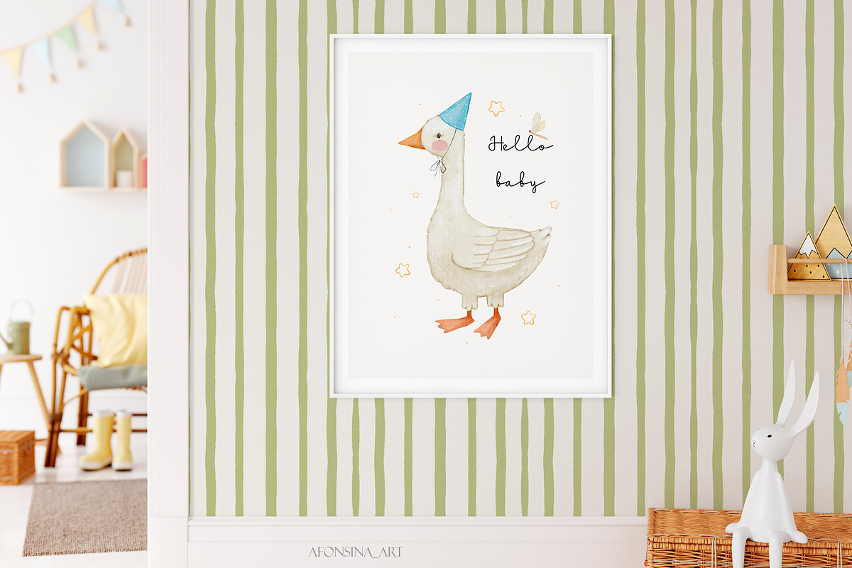 Geese watercolor collection, an Animal Illustration by AfonshinaArt (Photo 4 of 9)