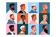Modern bearded men avatars set, a Person Illustration by PaperTrident (Thumbnail 1 of 2)