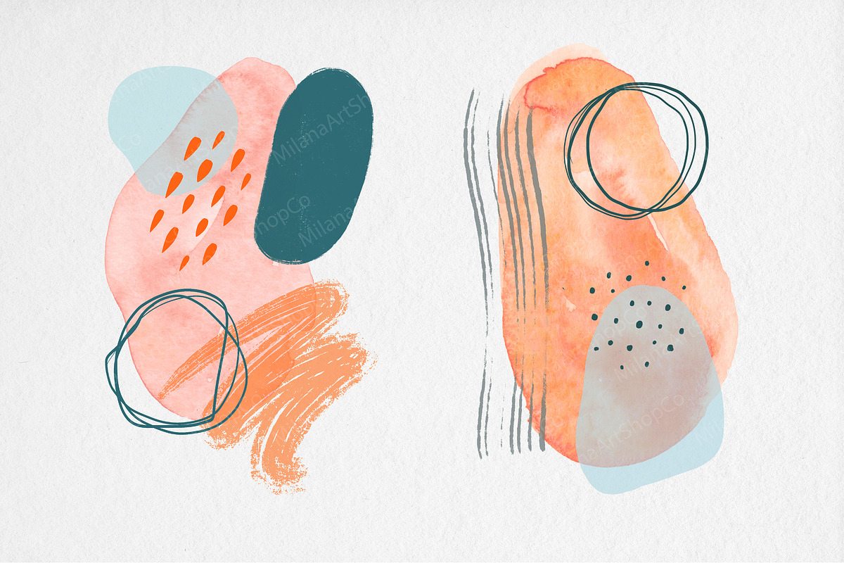 Watercolor & Procreate sets stains, a Texture Illustration by MilanaDesignShop (Photo 2 of 6)