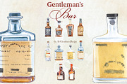 Gentleman's Bar Watercolor Clipart, a Food Illustration by ArtCreationsDesign (Thumbnail 6 of 12)