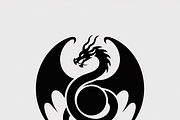 A bold dragon silhouette logo, an Illustration by Amazin_art (Thumbnail 5 of 16)