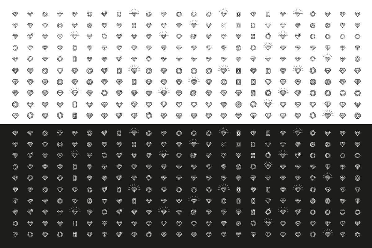 Set of vector icons of diamonds., an Icon by Nomber_86 (Photo 2 of 5)