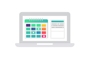 Online Schedule Calendar Vector Icon