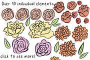 Hand Drawn Floral Design Element Set, an Illustration by Kellie Jayne Studio (Thumbnail 2 of 5)