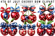 4th Of July Cherry Bow Clipart, an Illustration by SinaCreation (Thumbnail 1 of 9)