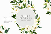 Watercolor White Flower Clip Art, an Illustration by Graphic Box (Thumbnail 1 of 7)