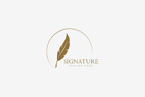 Feather Pen Signature Luxury Logo, a Branding & Logo Template by Signatoro
