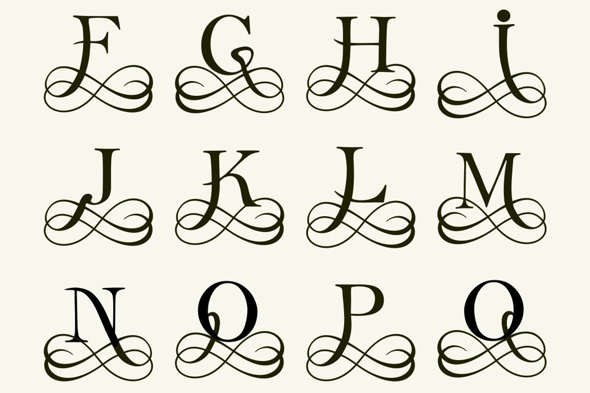 26 filigree letters for monograms, a Branding & Logo Template by Pgmart (Photo 4 of 5)