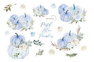 Pastel Blue Pumpkin Clipart