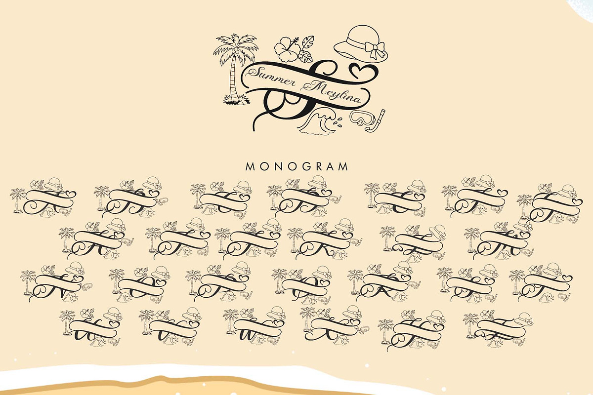 Summer Meylina Monogram, a Handwritten Font by Yoga Letter (Photo 4 of 7)