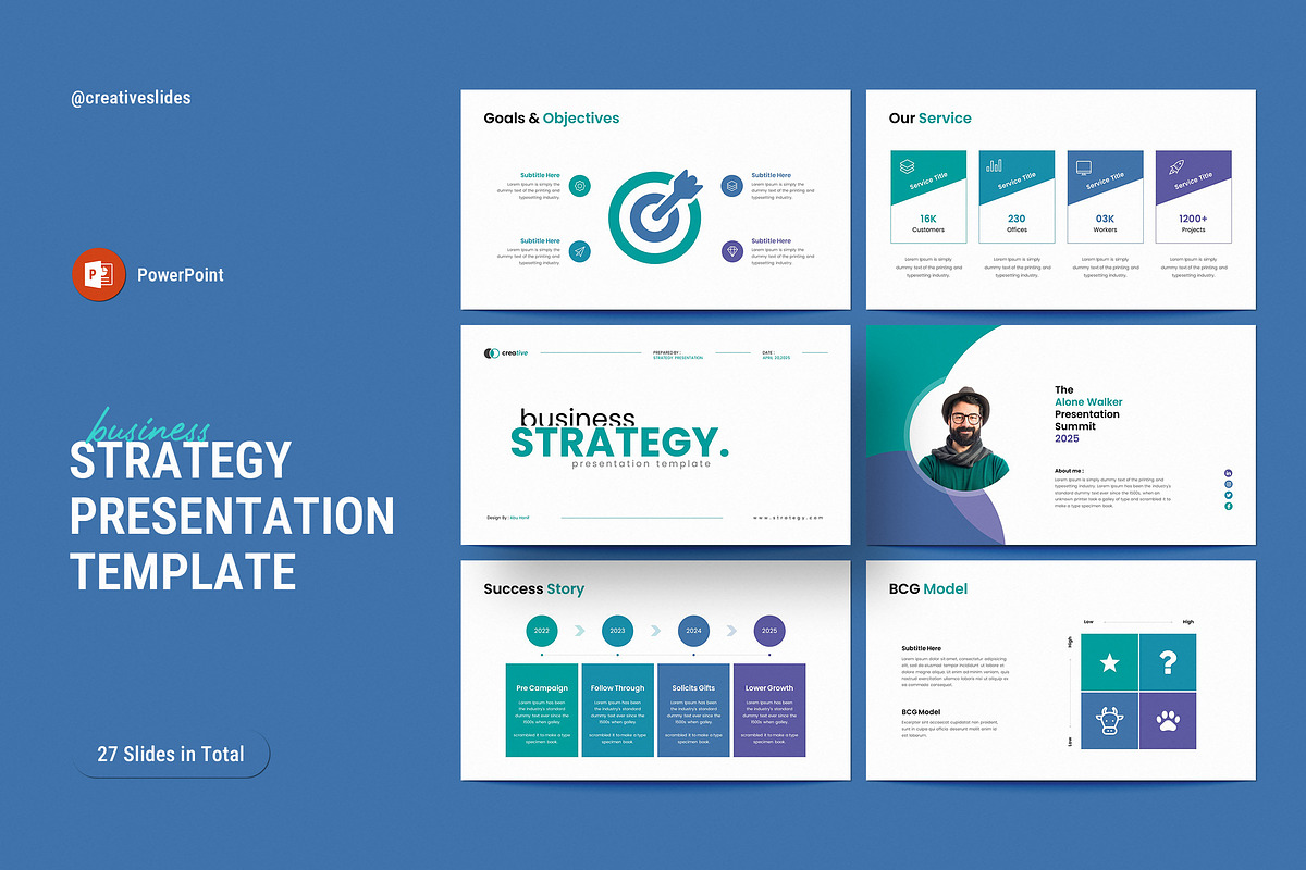 Business Strategy Presentation, a Presentation Template by CreativeSlides
