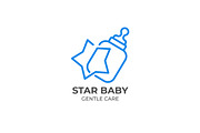Star Baby Bottle Monoline Logo, a Graphic by Mightyfire (Thumbnail 2 of 3)