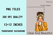 Summer Quirky Coffee Girl Clipart Bu, an Illustration by SVGArt (Thumbnail 6 of 9)