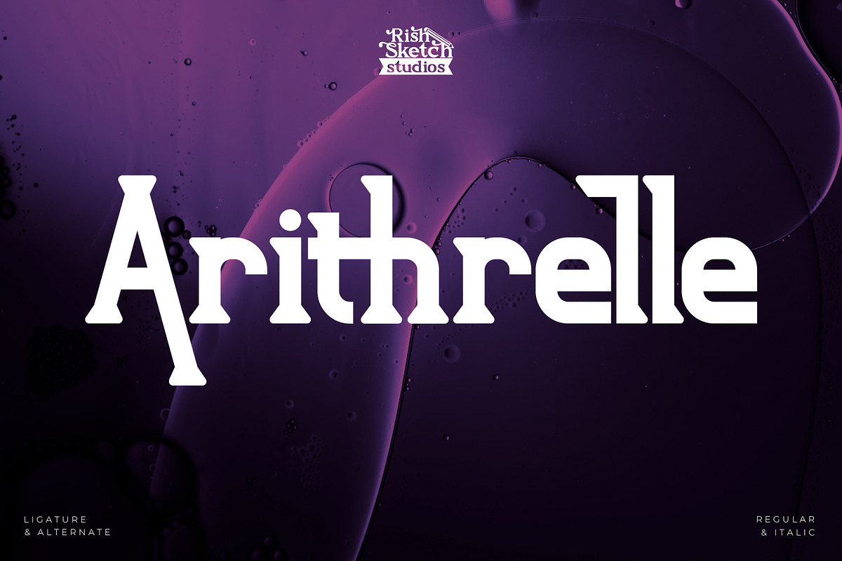 Arithrelle - Vintage Serif Font, a Serif Font by Rishsketch (Photo 1 of 15)