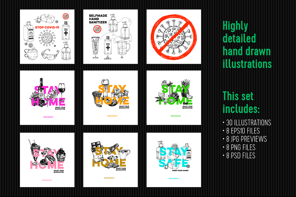 Hand drawn Covid-19 illustrations, a Healthcare Illustration by Natalya Levish (Photo 2 of 2)