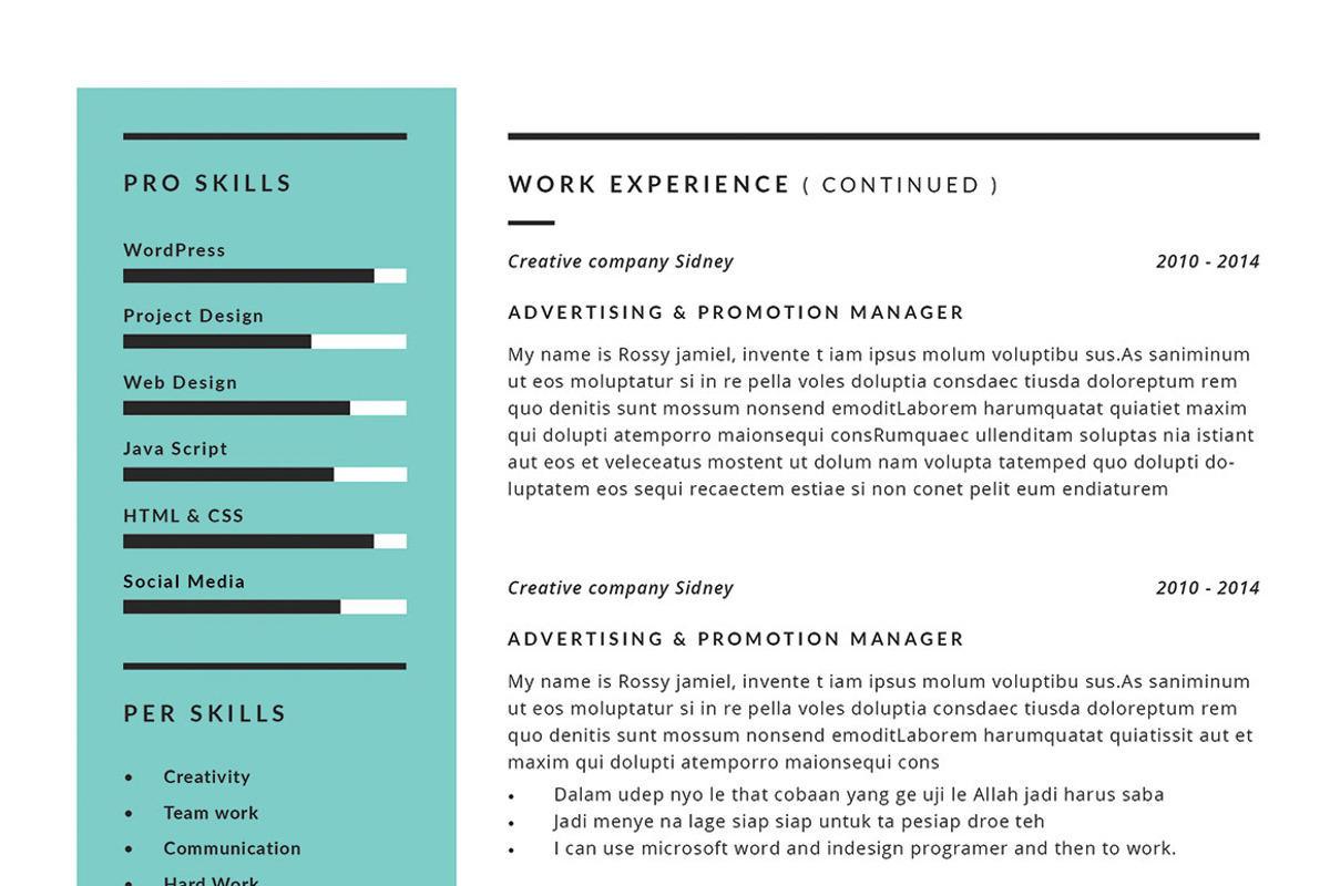 Resume/CV Bundle, a Resume Template by Occy Design (Photo 4 of 12)