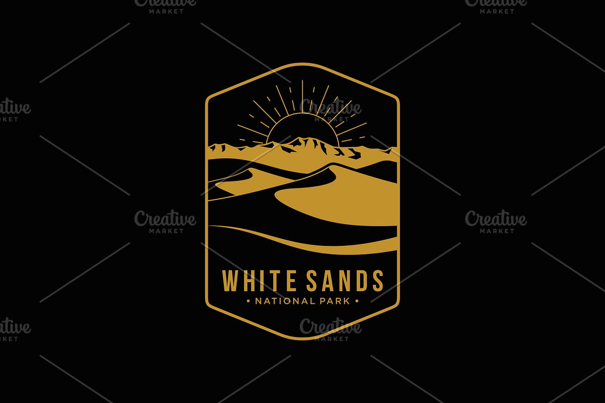 White Sand National Park patch logo, a Branding & Logo Template by swarnstudio